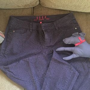 Purple Leopard Skinny Jeans